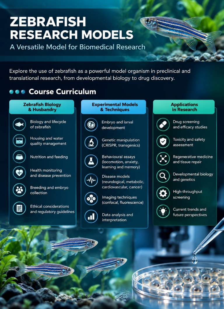 Zebrafish Research Models course curriculum poster